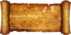 Leopold Norbert névjegykártya